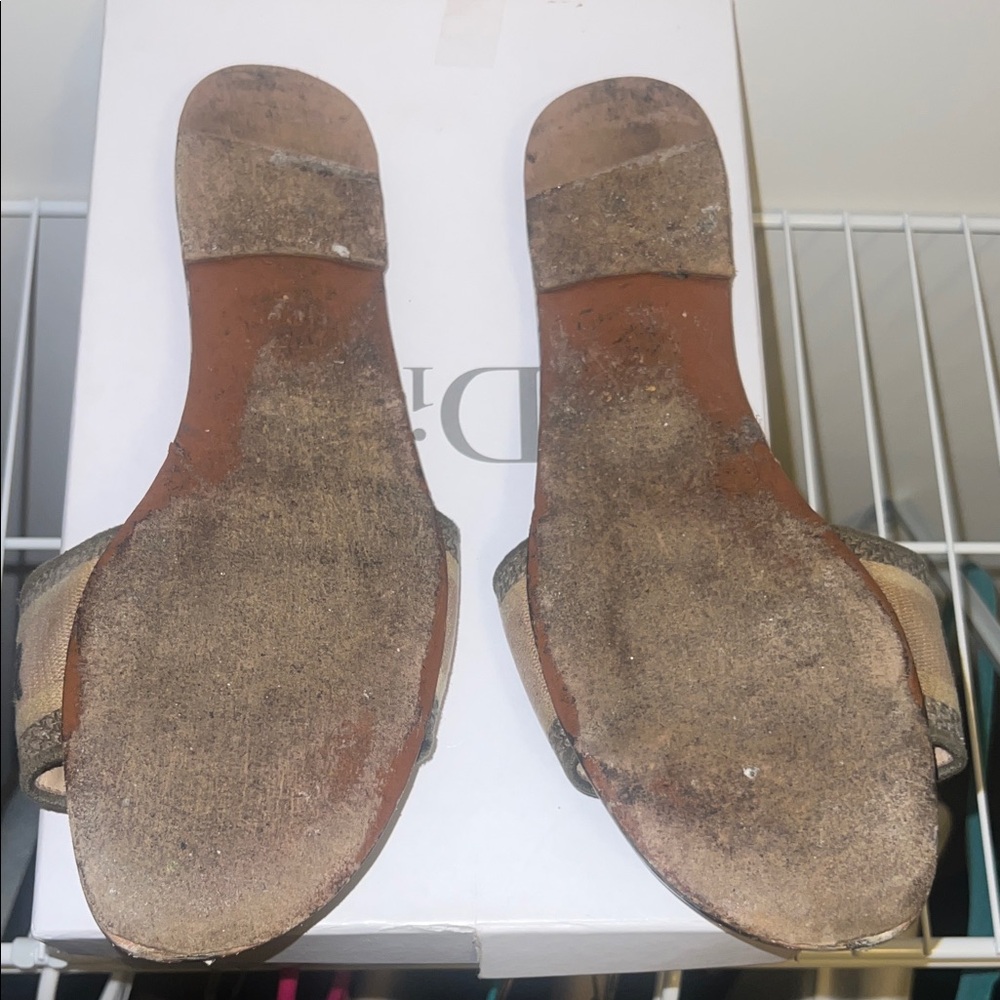 Dior Beige and Black Slide Sandals - Picture 3 of 4